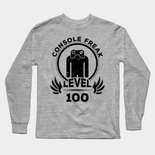 Level 100 Console Freak Console Gamer Gift Long Sleeve T-Shirt